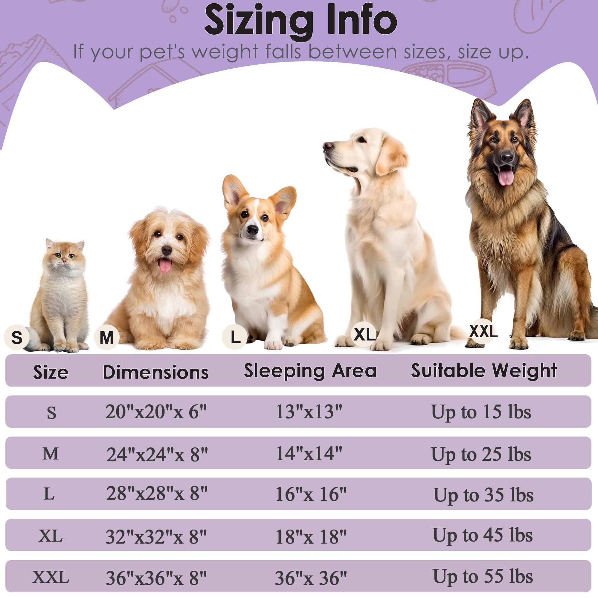 Hoewina pet bed with waterproof anti-slip bottom supports safe indoor lounging