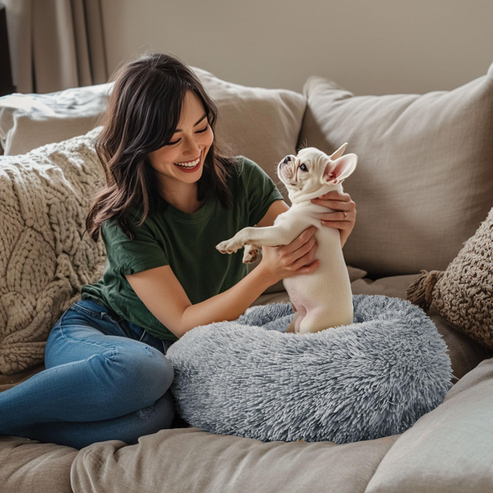 Hoewina small dog bed size 24x24x8 fits pets around 20 pounds