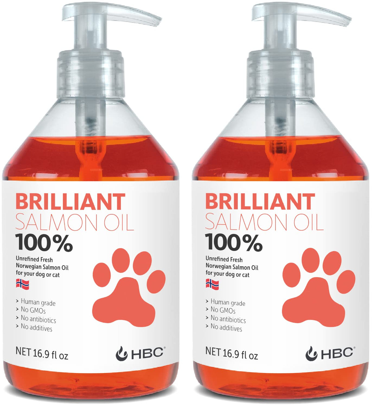 Hofseth Biocare Salmon Oil for Dogs bottle shows premium Norwegian omega-3 supplement