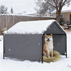Hohuqeri outdoor pet shade frame shows a sturdy shelter for sunny outings.