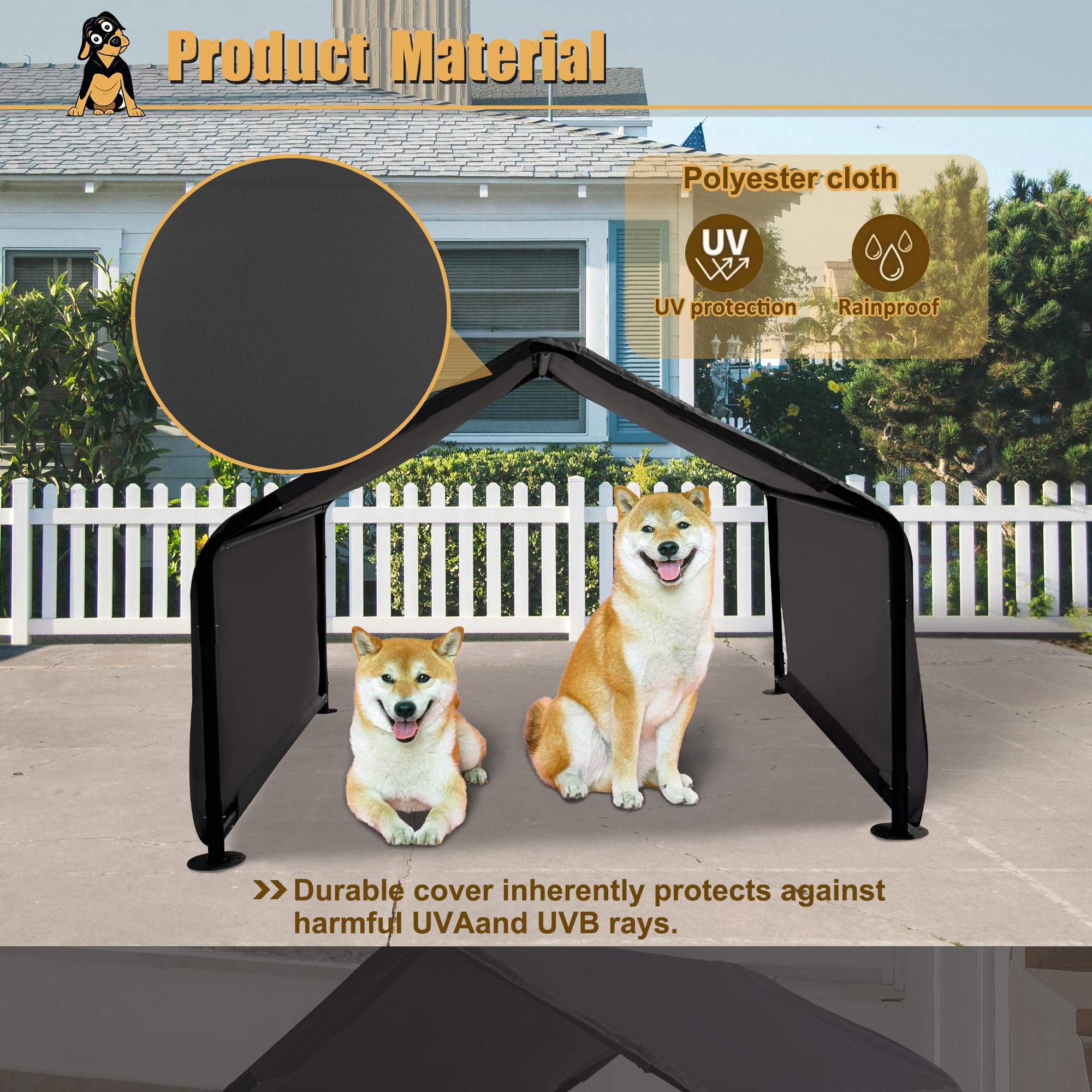 Hohuqeri outdoor pet shade multi-pets-use accommodates dogs and poultry outdoors.