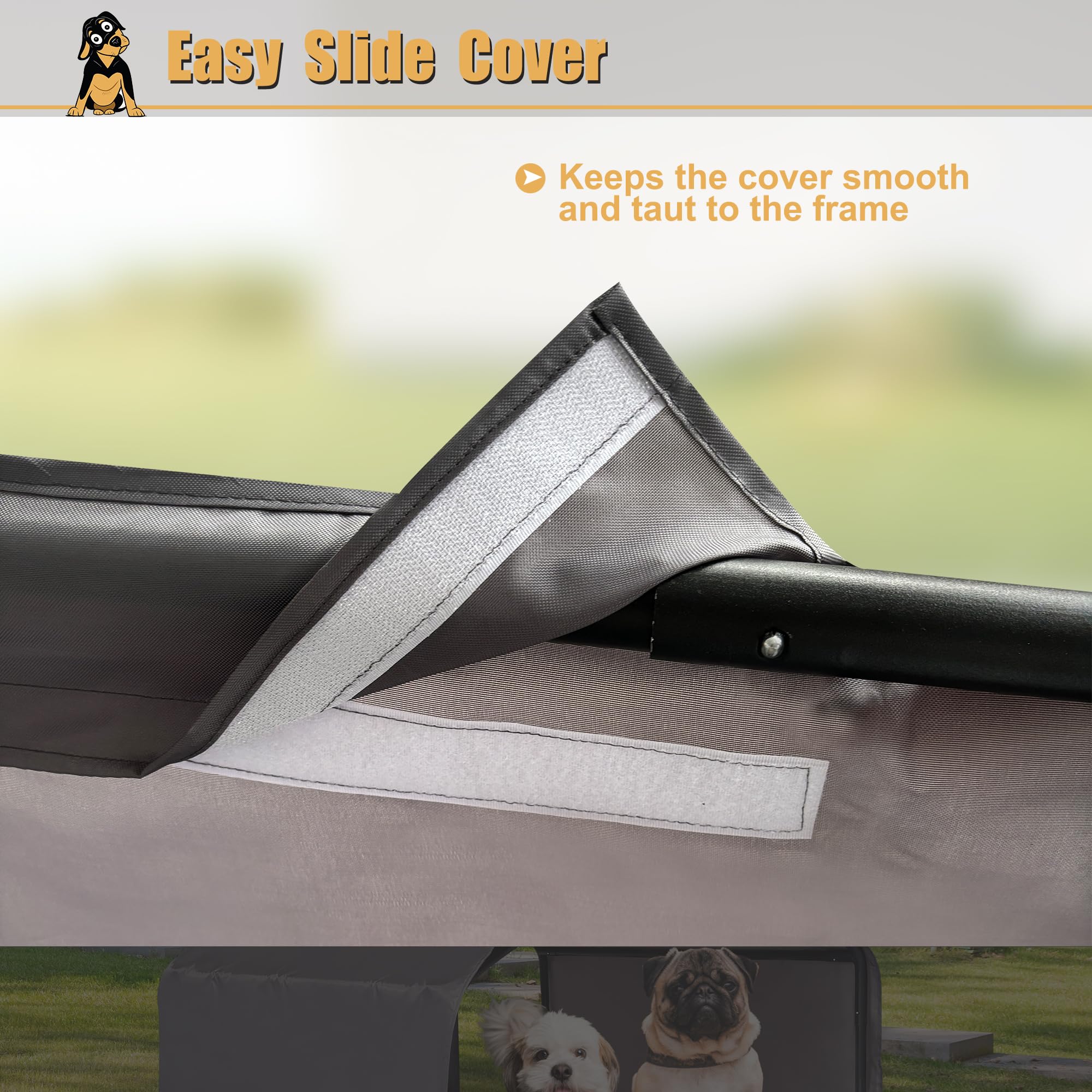 Hohuqeri outdoor pet shade sun protection shields pets from UVA UVB rays.