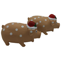 Hoiasem Christmas Pig dog toy soft latex material for safe chewing.