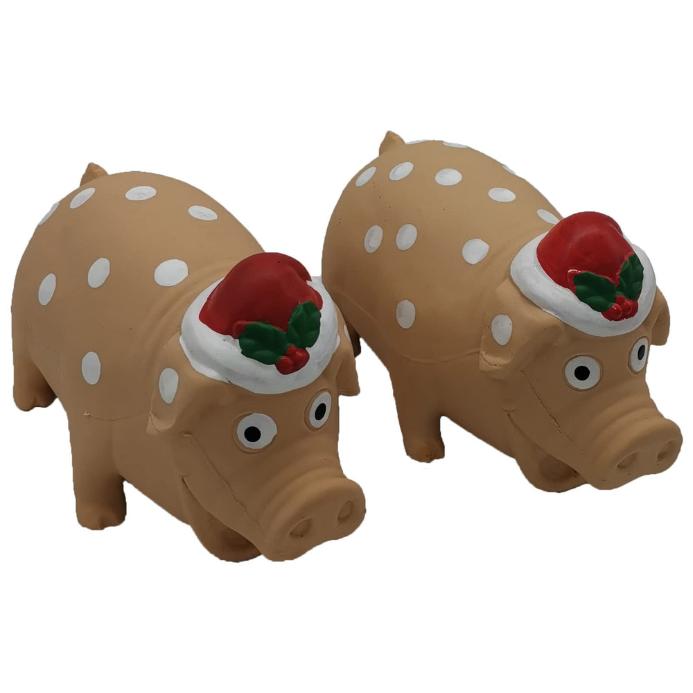 Hoiasem Christmas Pig toy squeak close-up highlighting the grunt feature.