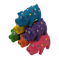 Hoiasem piglet-themed squeaky toy close-up highlighting vivid eyes for engaging play