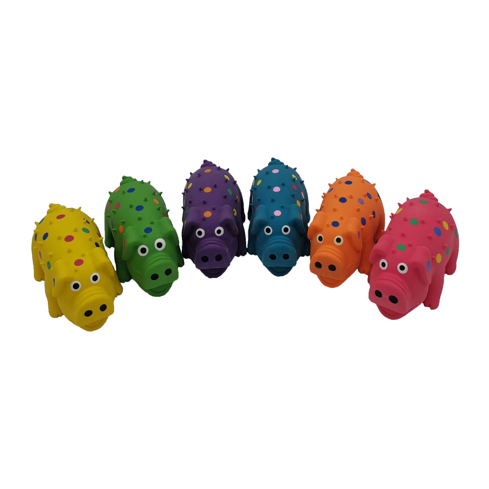 Hoiasem mini latex dog toy squeaky polka dot close-up for small dogs showing playful sound
