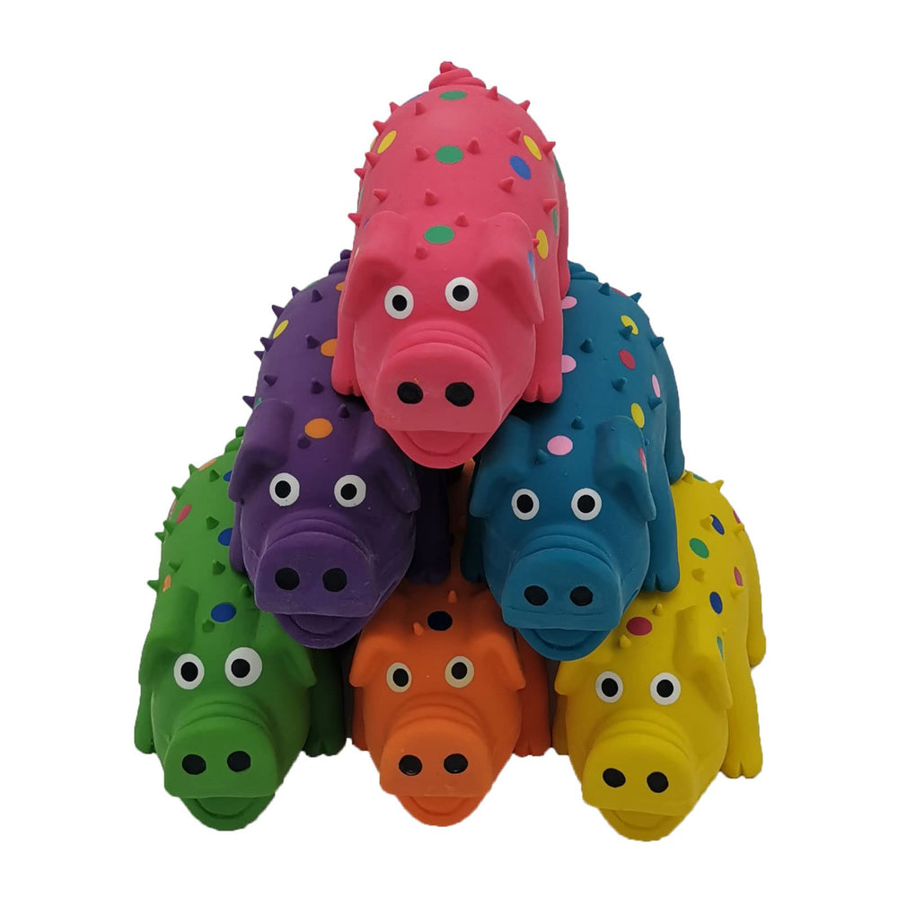 Hoiasem soft latex dog toy close-up emphasizing gentle chew surface