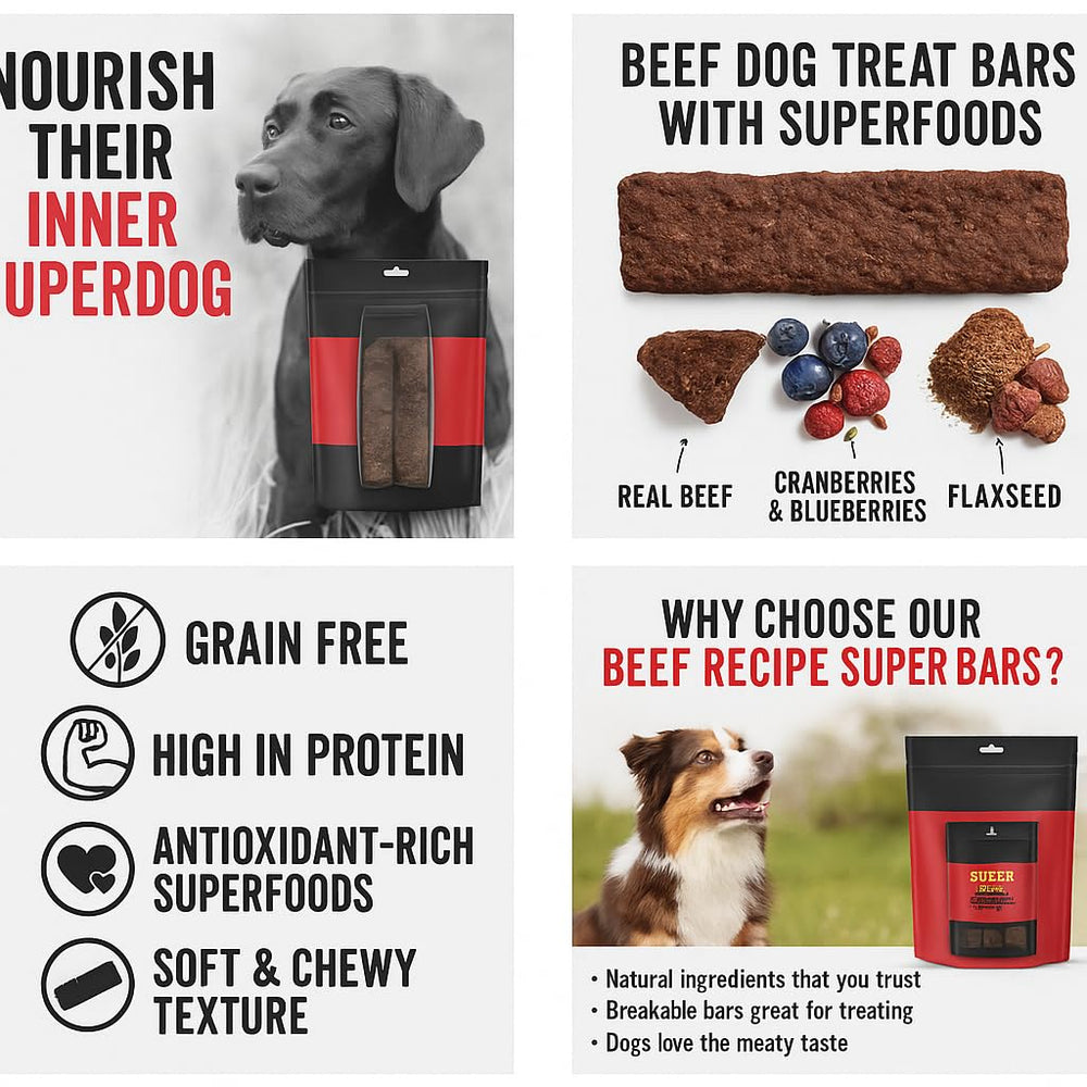 Hoiyen Zoe Super Bars beef recipe ingredients with beef, blueberries, flax for natural nutrition