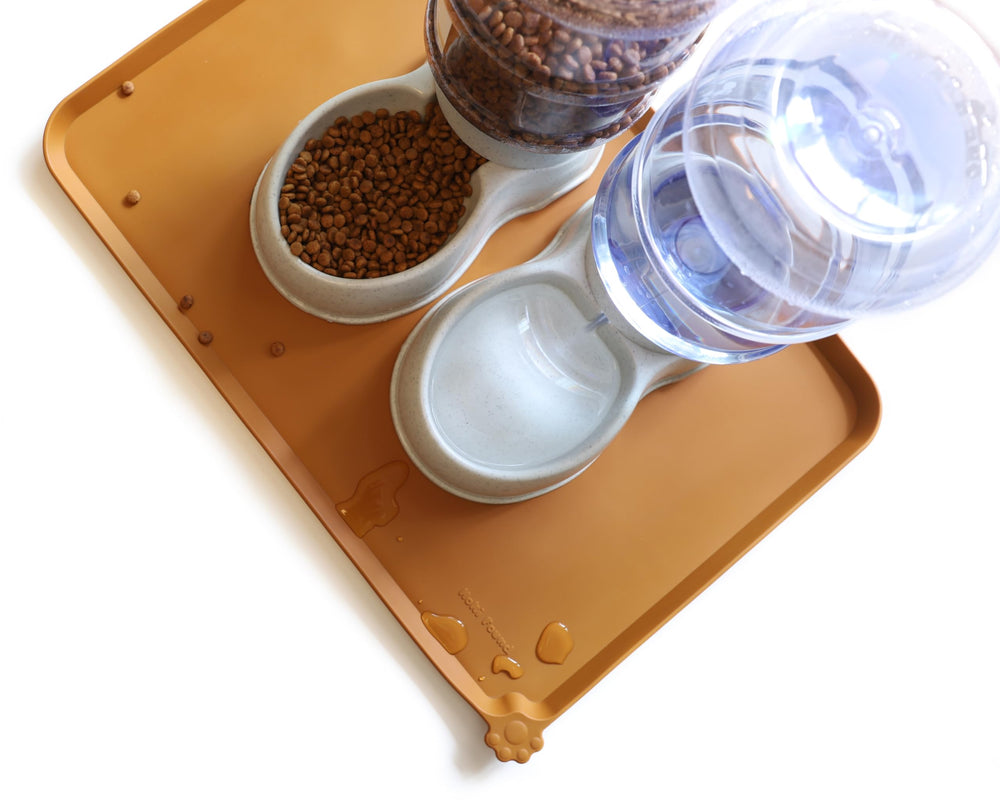 Hoki Found dishwasher-safe pet mat ready for quick cleanup after meals
