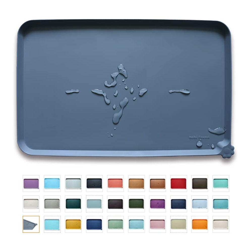 Hoki Found feeding mat high lip close-up showing spill prevention.