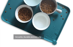 Hoki Found L silicone pet food mats offer easy-clean surfaces for quick wipe-downs after meals.