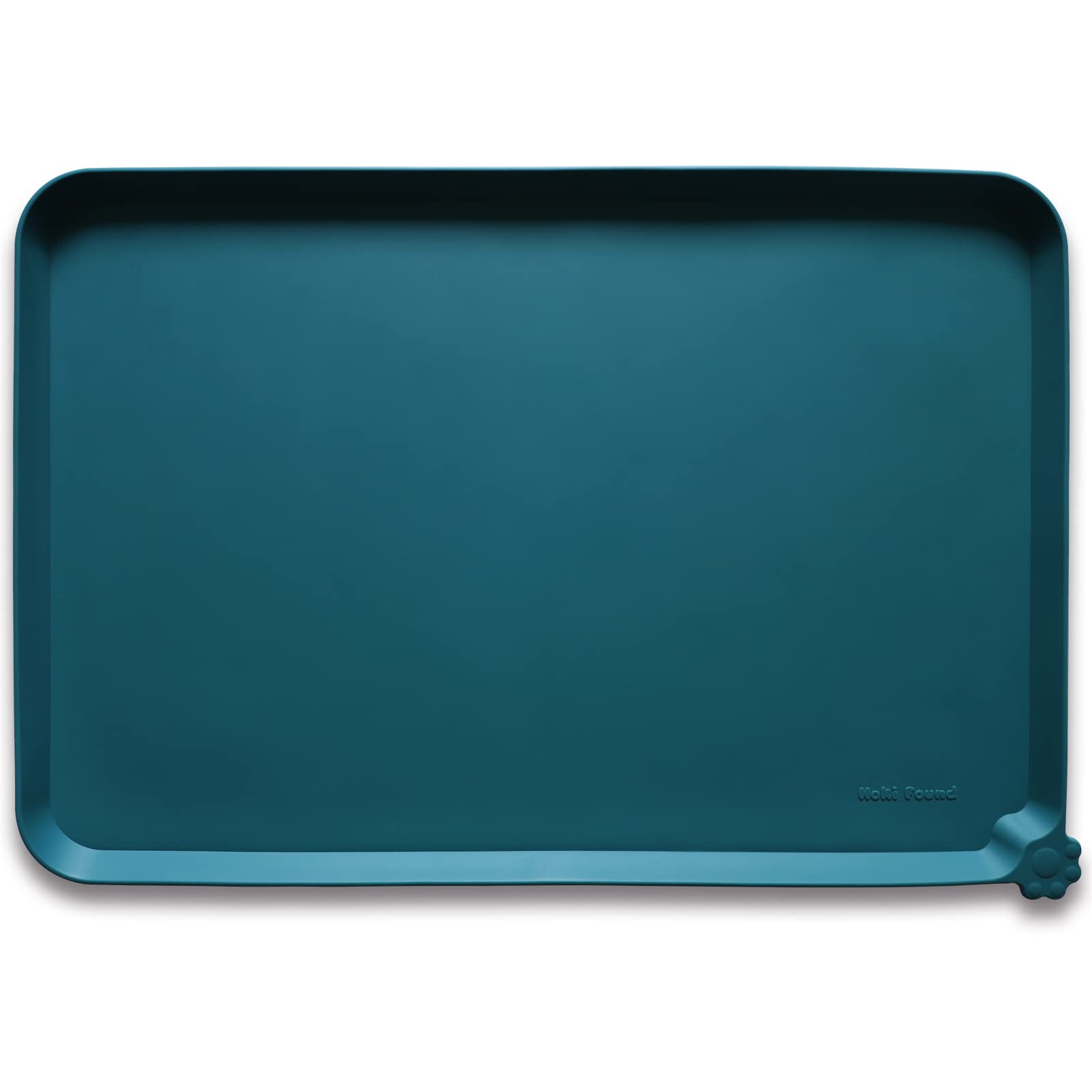 Hoki Found L silicone pet food mats demonstrate a non-slip surface that keeps bowls steady and floors cleaner.