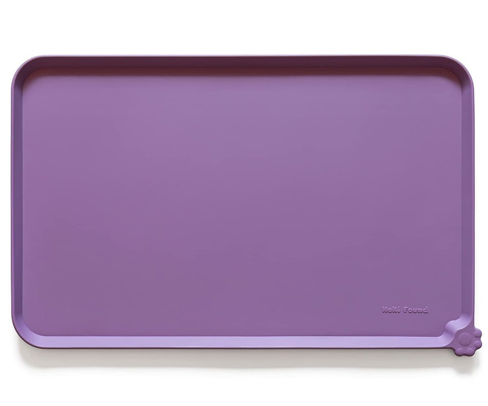Hoki Found L silicone pet mat close-up in amethyst, showing non-slip surface.