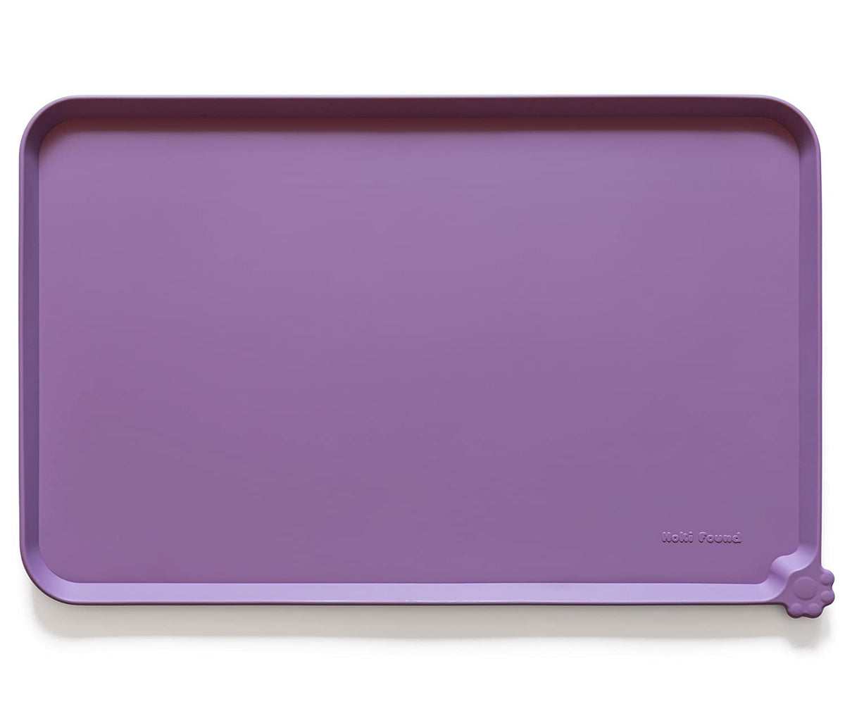 Hoki Found L silicone pet mat close-up in amethyst, showing non-slip surface.