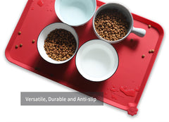 Hoki Found L silicone pet food mats tray dishwasher-safe and easy to clean