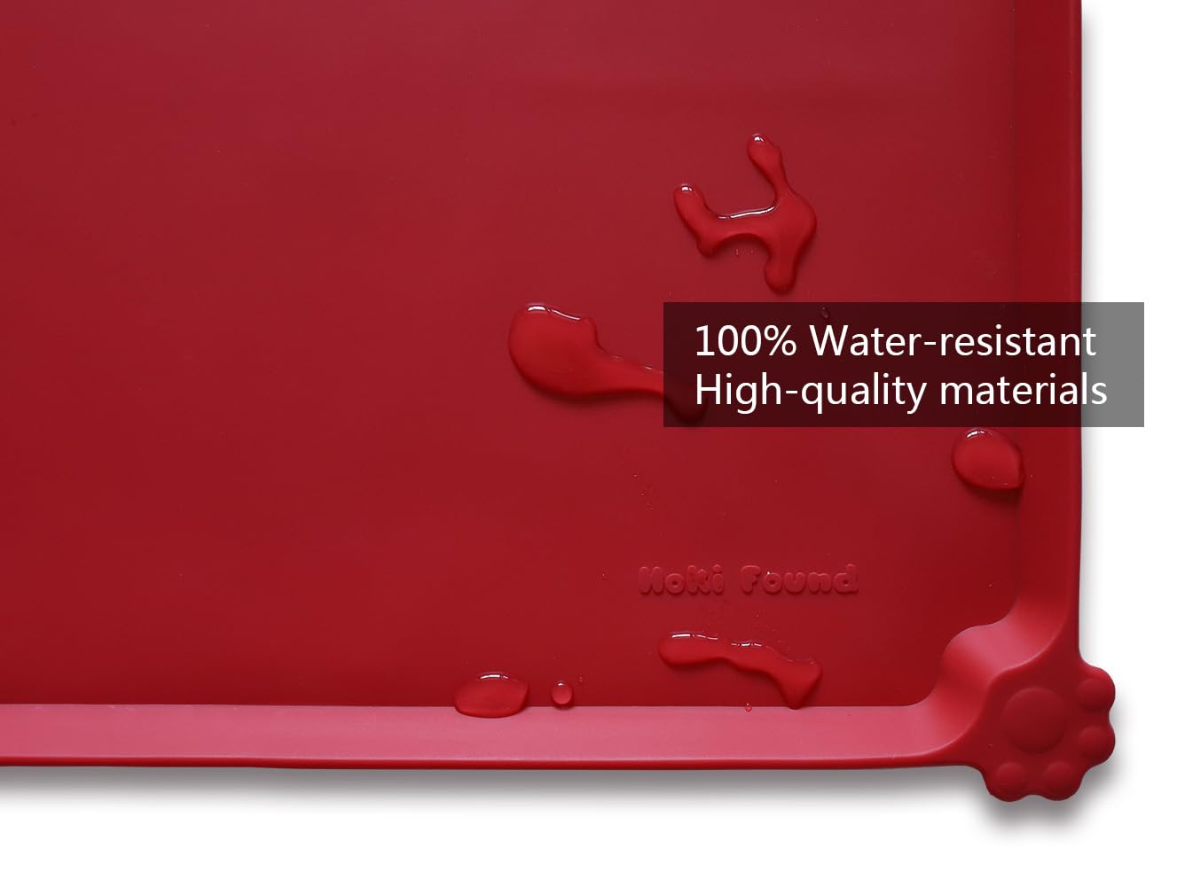 Hoki Found L silicone pet food mats tray extra-high edge prevents spills during meals