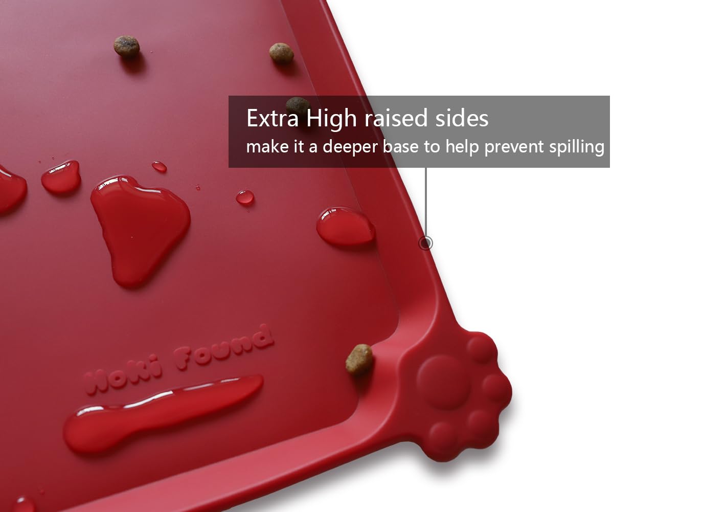 Hoki Found L silicone pet food mats tray non-slip bottom supports mess-free feeding