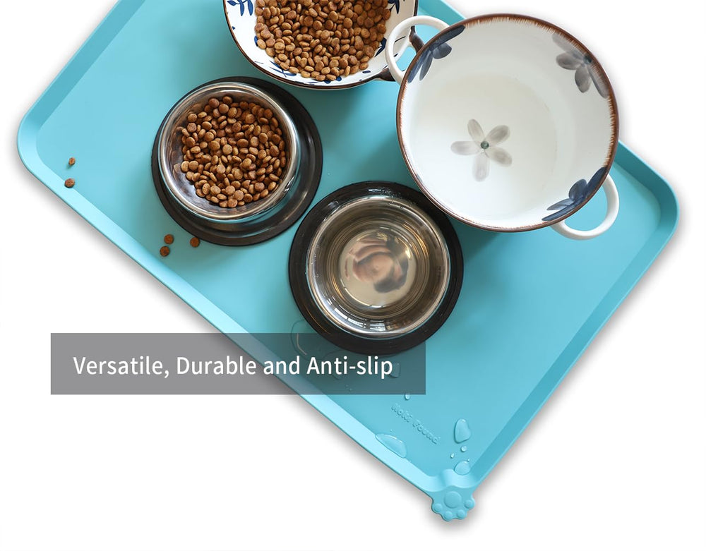Hoki Found Glacier dishwasher-safe silicone mat for quick, easy cleanup after meals.