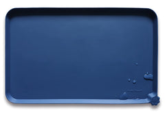 Hoki Found large silicone pet food mat with non-slip surface keeps floors clean during meals.