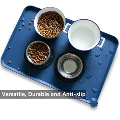 Hoki Found Indigo Ink placemat is waterproof and travel-friendly for indoor and outdoor meals.