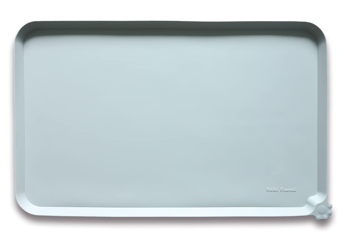Hoki Found large silicone pet food mat with outer-edge detail helps contain spills and makes cleanup easier.