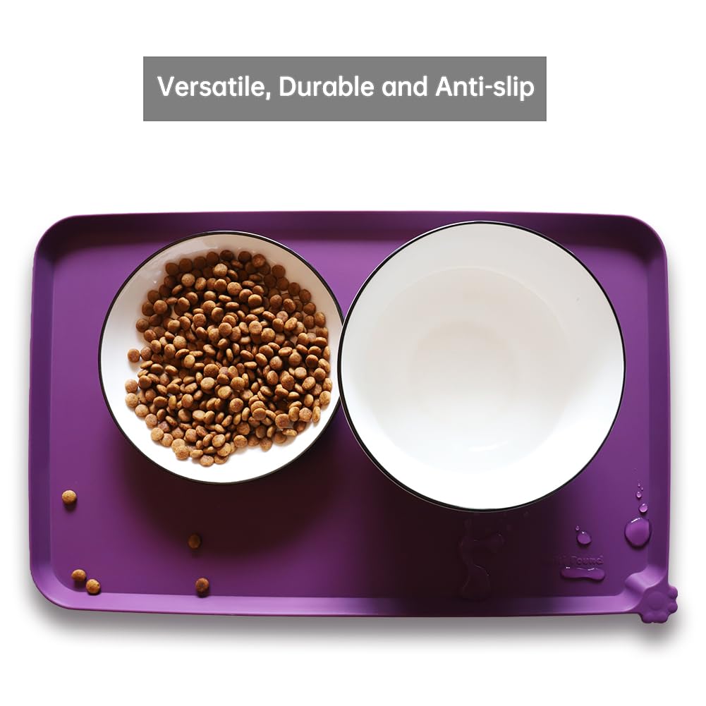 Hoki Found eggplant feeding mat easy-clean demonstrates rinse-and-wipe convenience and dishwasher safety.