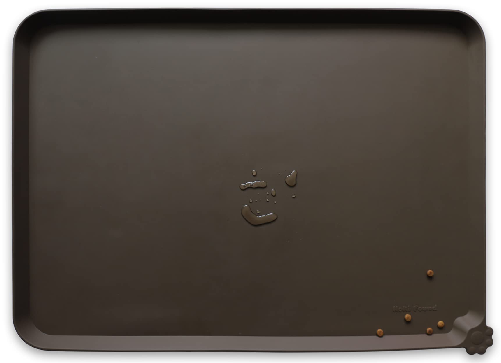 Hoki Found X-Large silicone mat front view showing spill protection on carpets