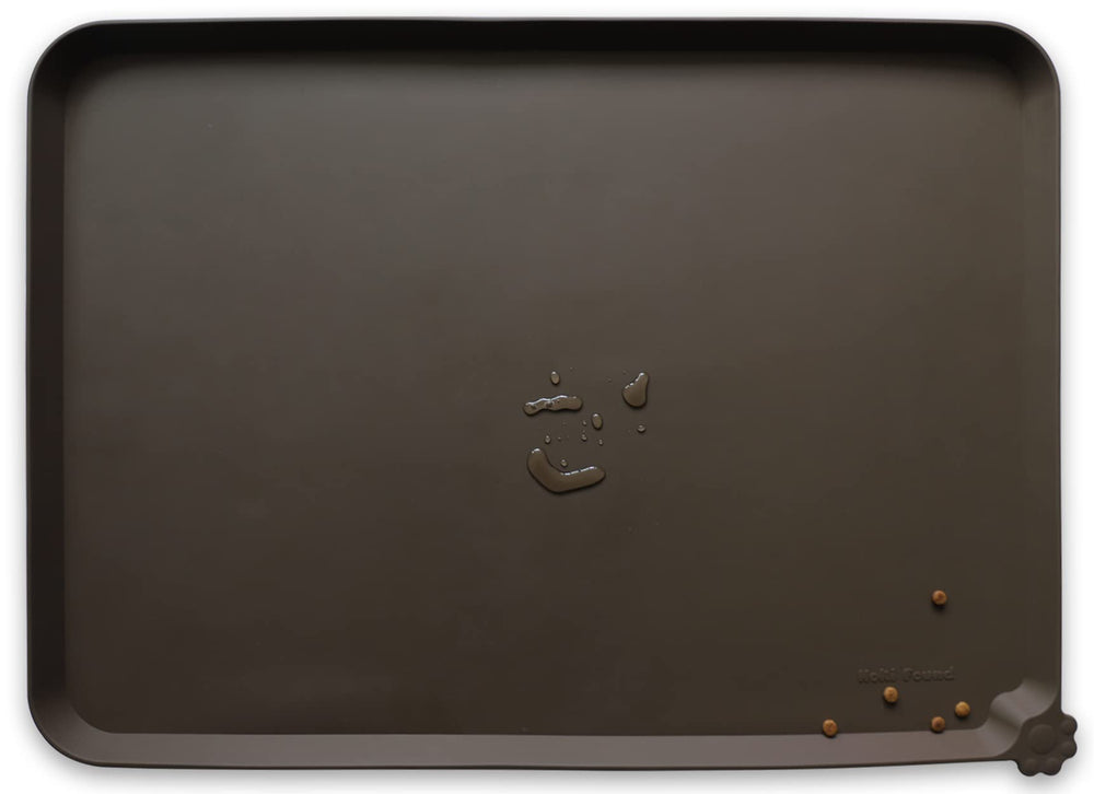 Hoki Found X-Large silicone mat front view showing spill protection on carpets