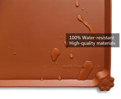 Hoki Found X-Large Silicone Pet Food Mat caramel demonstrates dishwasher-safe cleanup.