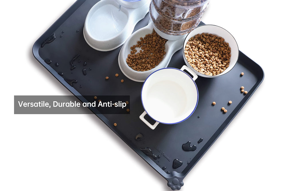 Hoki Found X-Large silicone pet food mat waterproof material resists moisture and stains.