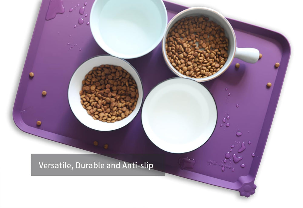 Hoki Found eggplant mat, dining setup; durable and travel-friendly for on-the-go meals.