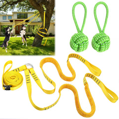 HOKINETY dog hanging bungee tug closeup showcasing durable nylon and twin-dog play safety