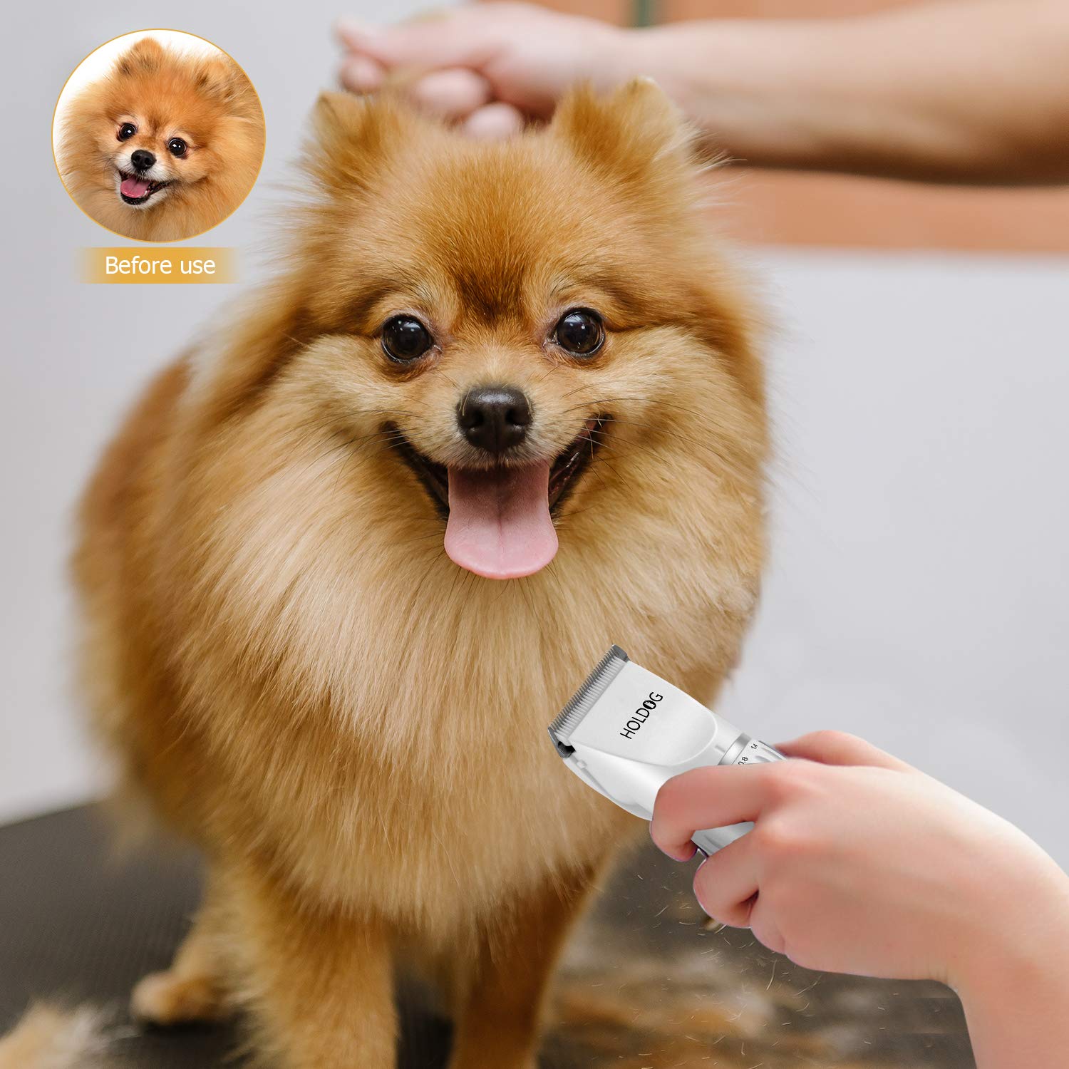 HOLDOG rechargeable battery status indicator for smarter grooming sessions.