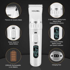HOLDOG dog clippers with 33-teeth blade for efficient thick-coat grooming.
