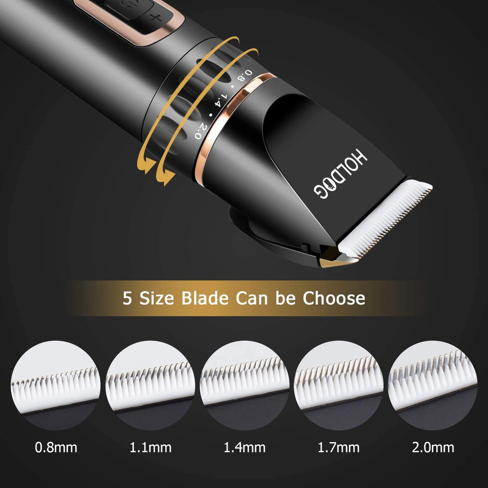 HOLDOG dog clippers attachments showing six combs for varied lengths