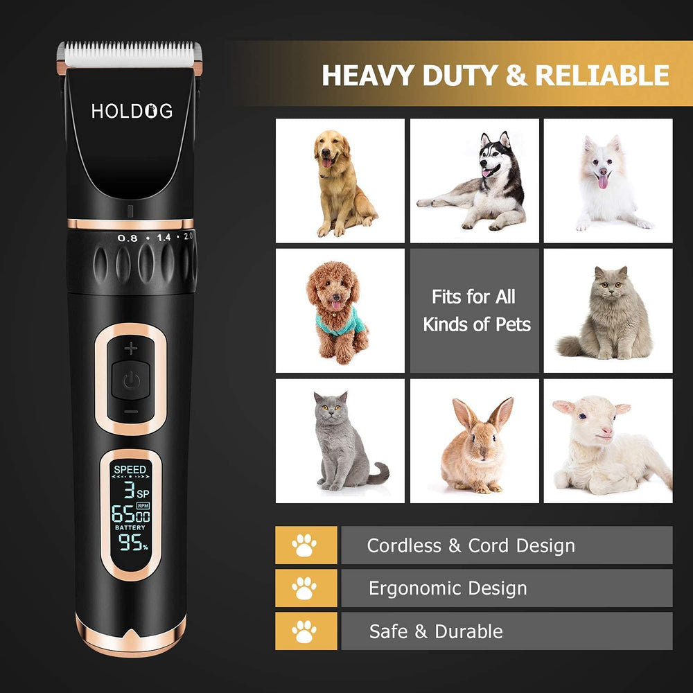 HOLDOG dog clippers low-noise feature enabling stress-free grooming sessions
