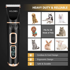 HOLDOG dog clippers low-noise feature enabling stress-free grooming sessions