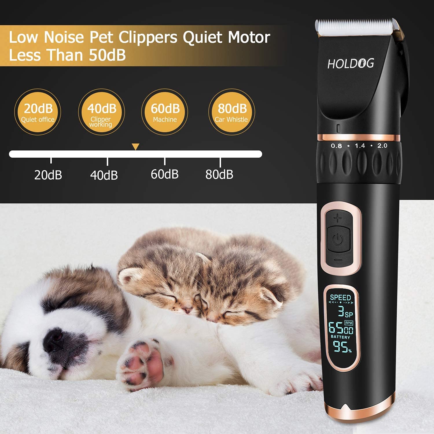 HOLDOG dog clippers three-speed motor for versatile clipping across coat types