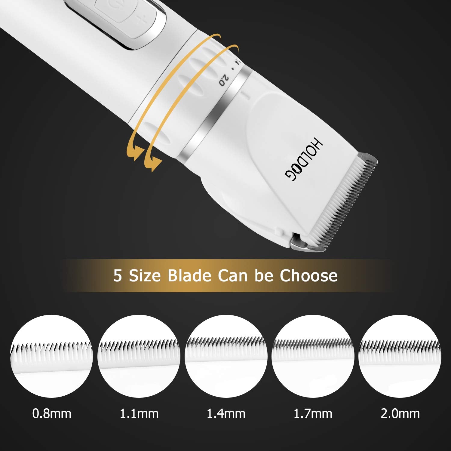 HOLDOG heavy-coat grooming helps easy trimming of thick coats.