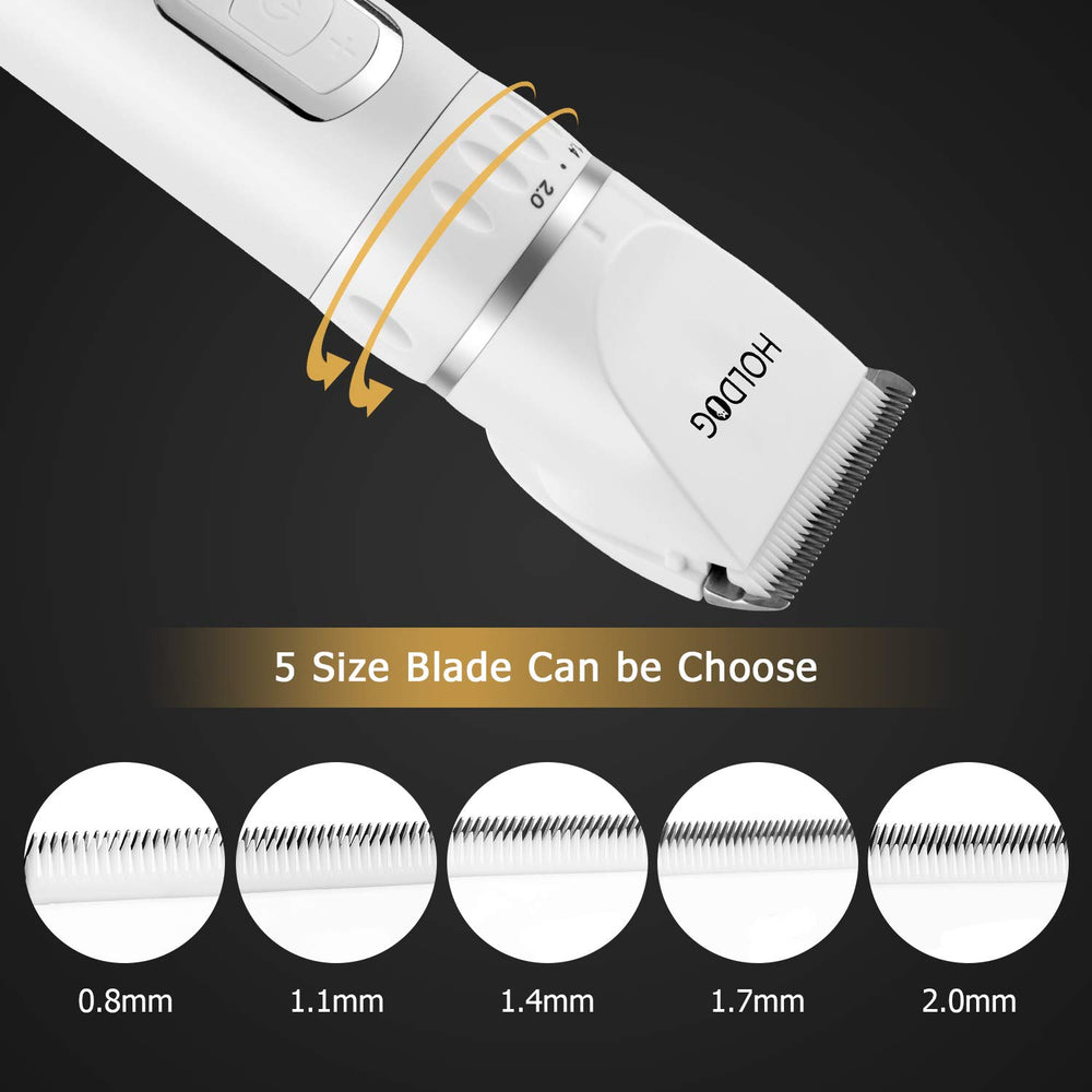 HOLDOG heavy-coat grooming helps easy trimming of thick coats.