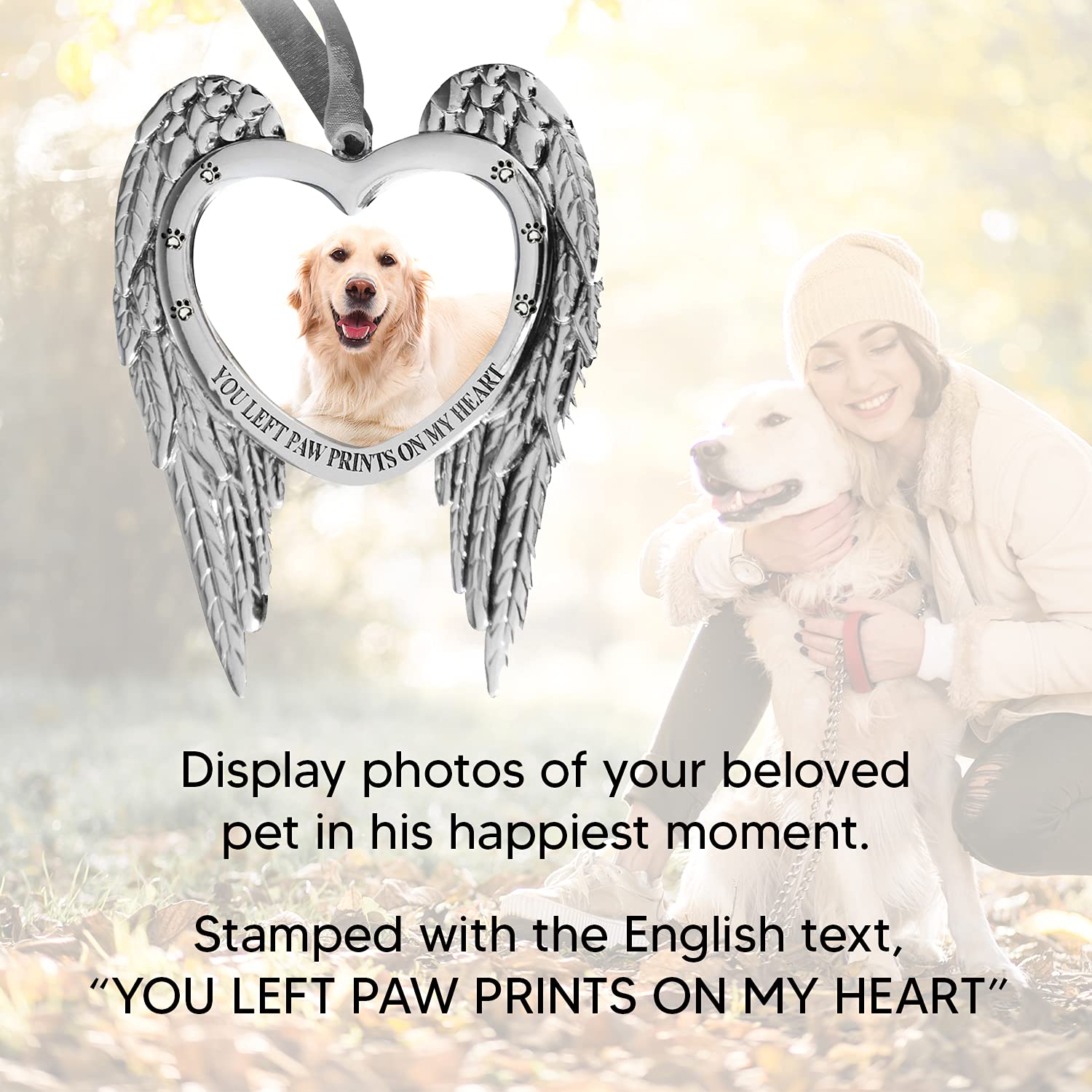 Holiday Jingle angel-wings design adds a gentle, elegant touch to your tree memorial