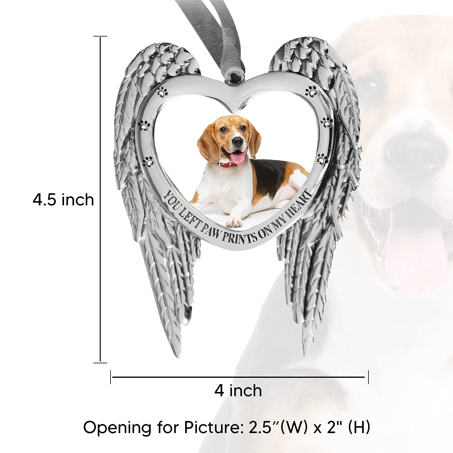 Holiday Jingle pet memorial photo slot lets you insert your pup’s picture beautifully
