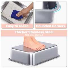 Holintan metal litter box offers durability and rust resistance for long-term use.