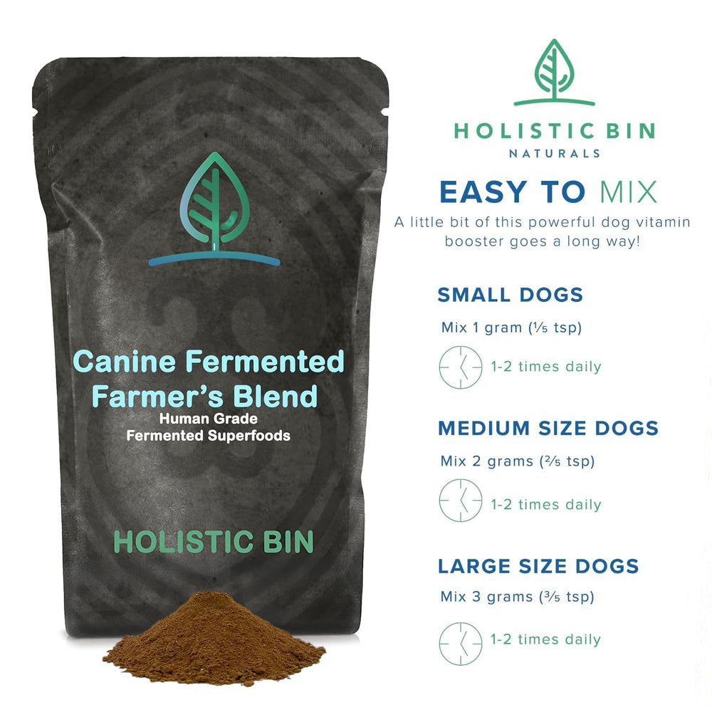Holistic Bin-fermented-spinach-pumpkin-blueberry ingredients support healthy immunity.