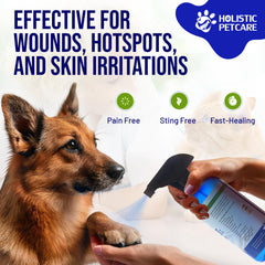 HOLISTIC PET CARE Colloidal Silver Spray 32oz blue bottle highlights multi-pet households and longevity.