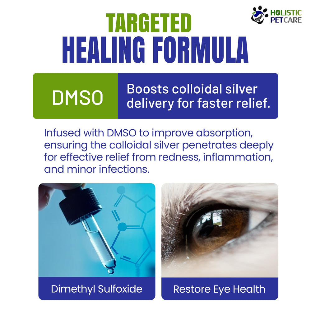HOLISTIC PET CARE 4oz packaging indicates long-lasting pet eye care