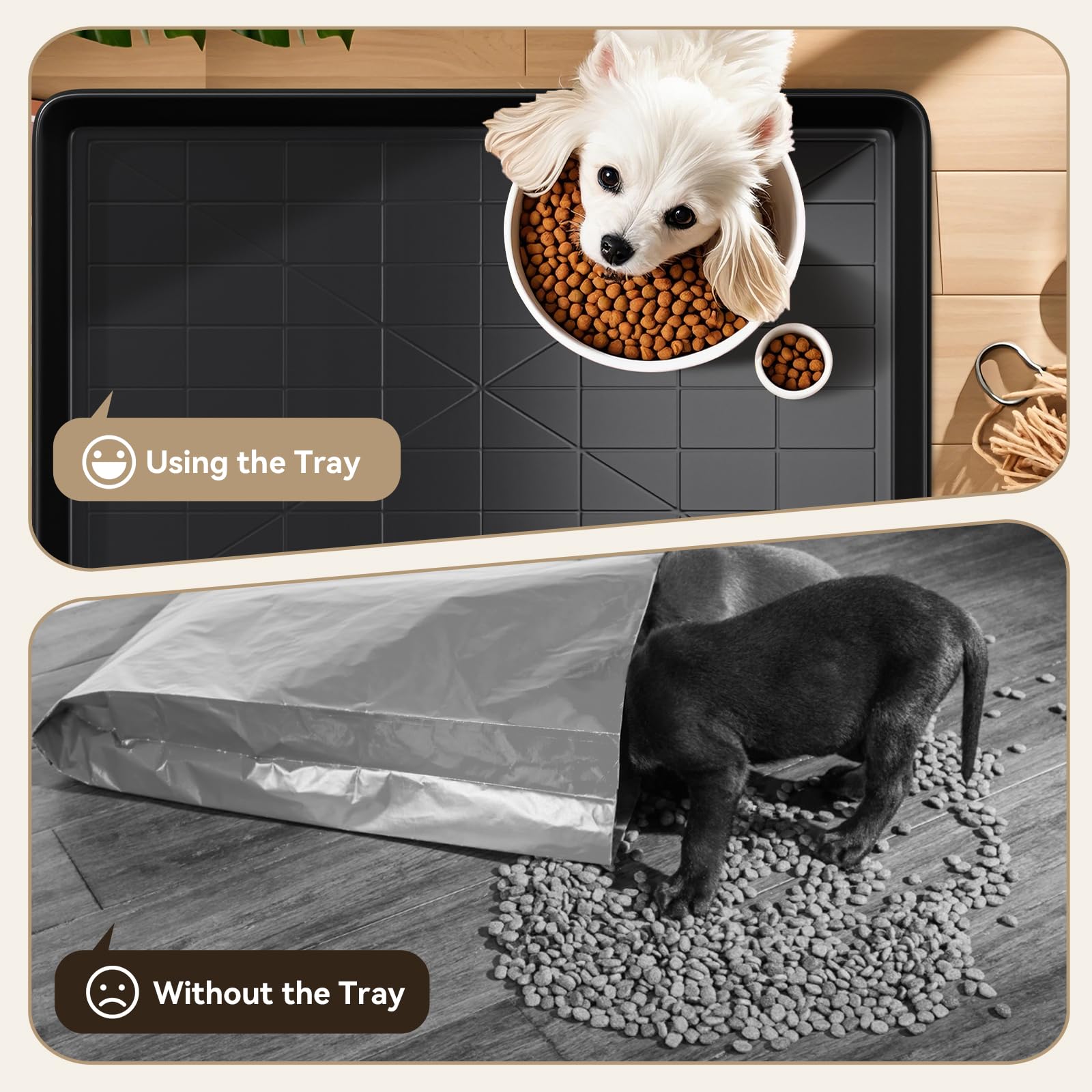 Holiwei crate tray bottom view—sturdy base for daily use.