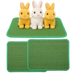 Hollima rabbit-scratcher-mat-green shows the natural sisal texture for indoor rabbits.