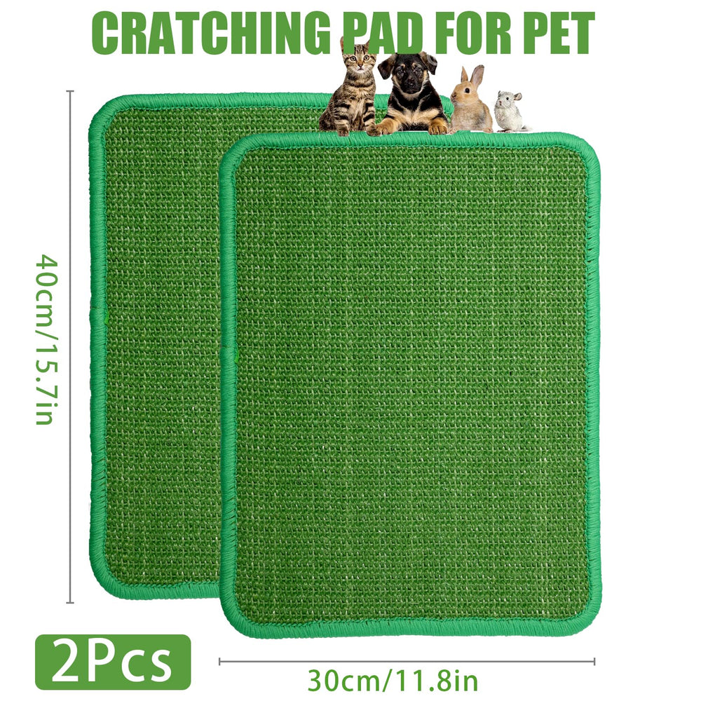 Hollima rabbit-scratcher-mat-green in a cozy corner for scratching and playtime.
