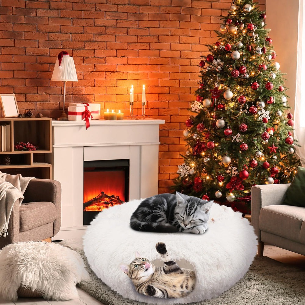 Hollowfly cat tunnel folds flat for compact storage and easy cleaning